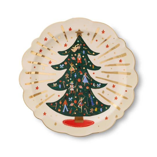 Nutcracker Tree Round Porcelain Serving Platter
