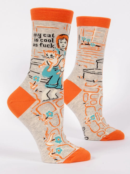 My Cat Is Cool As Fuck Women’s Crew Sock