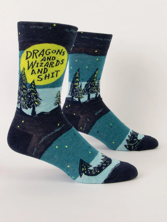 Dragons and Wizards and Shit Men's Crew Socks