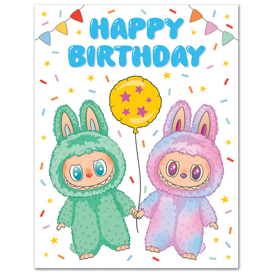 Labubu Happy Birthday Card