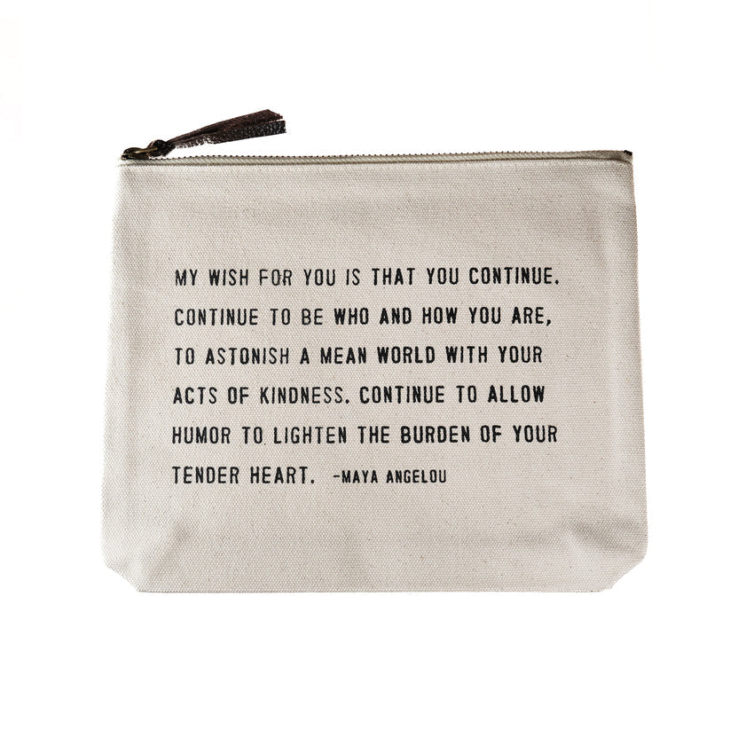 Maya Angelou My Wish For You Canvas Zip Bag