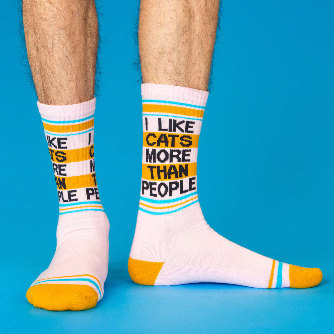 I Like Cats More Than People Gym Socks