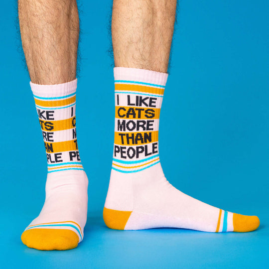 I Like Cats More Than People Gym Socks