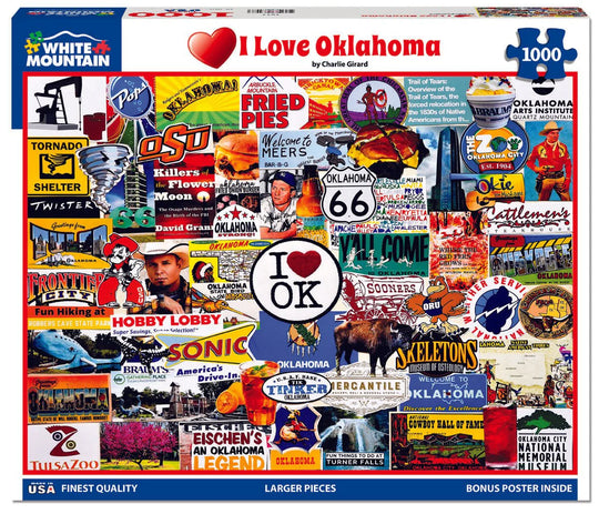I Love Oklahoma 1000 Piece Puzzle