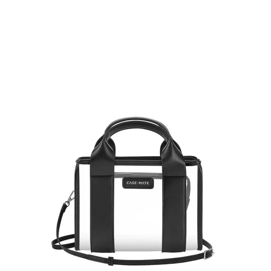 Clear Stadium Tote Bag w/ Strap - Black