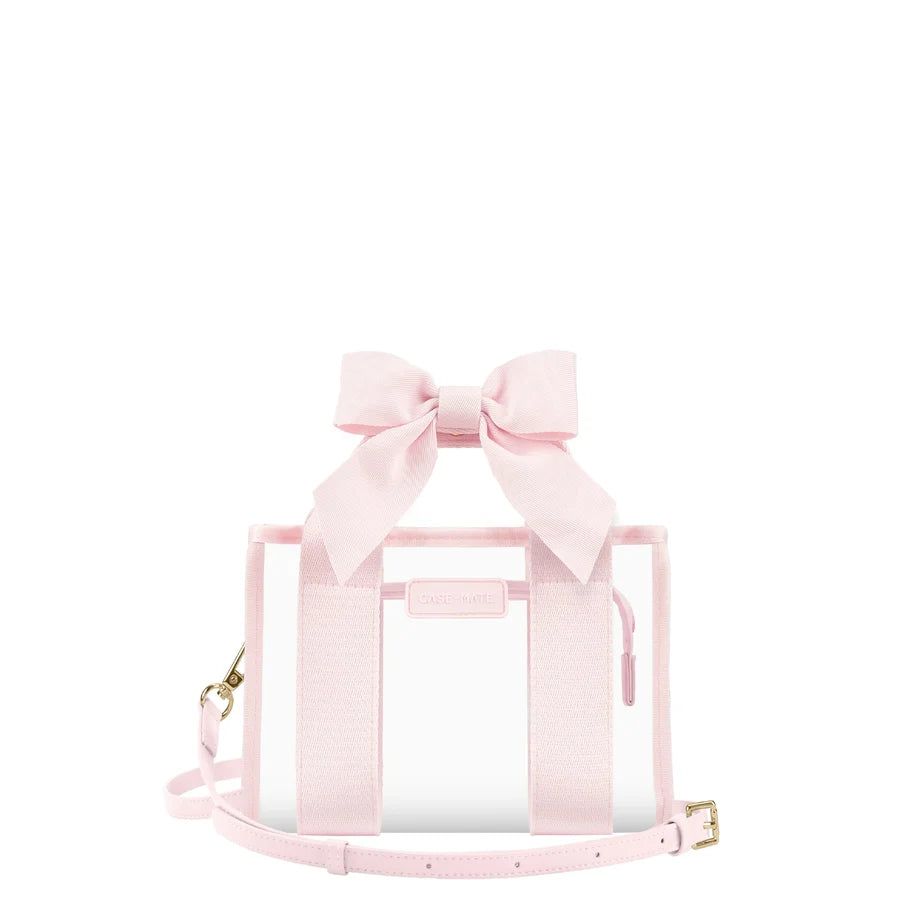 Clear Jelly Stadium Tote Bag - Ballet Pink Bow