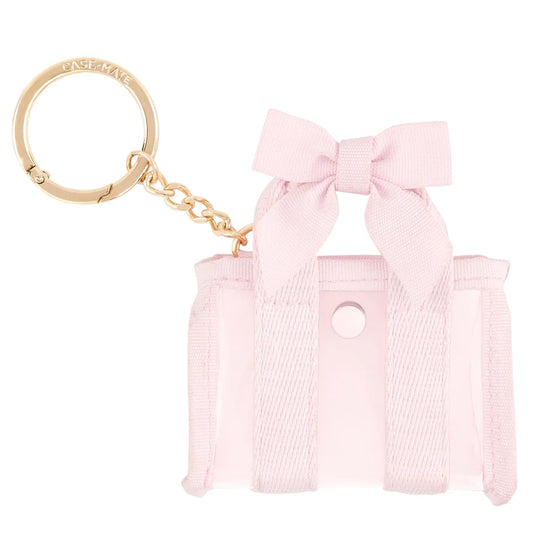 Jelly Tote Key Chain Bag Charm - Ballet Pink Bow