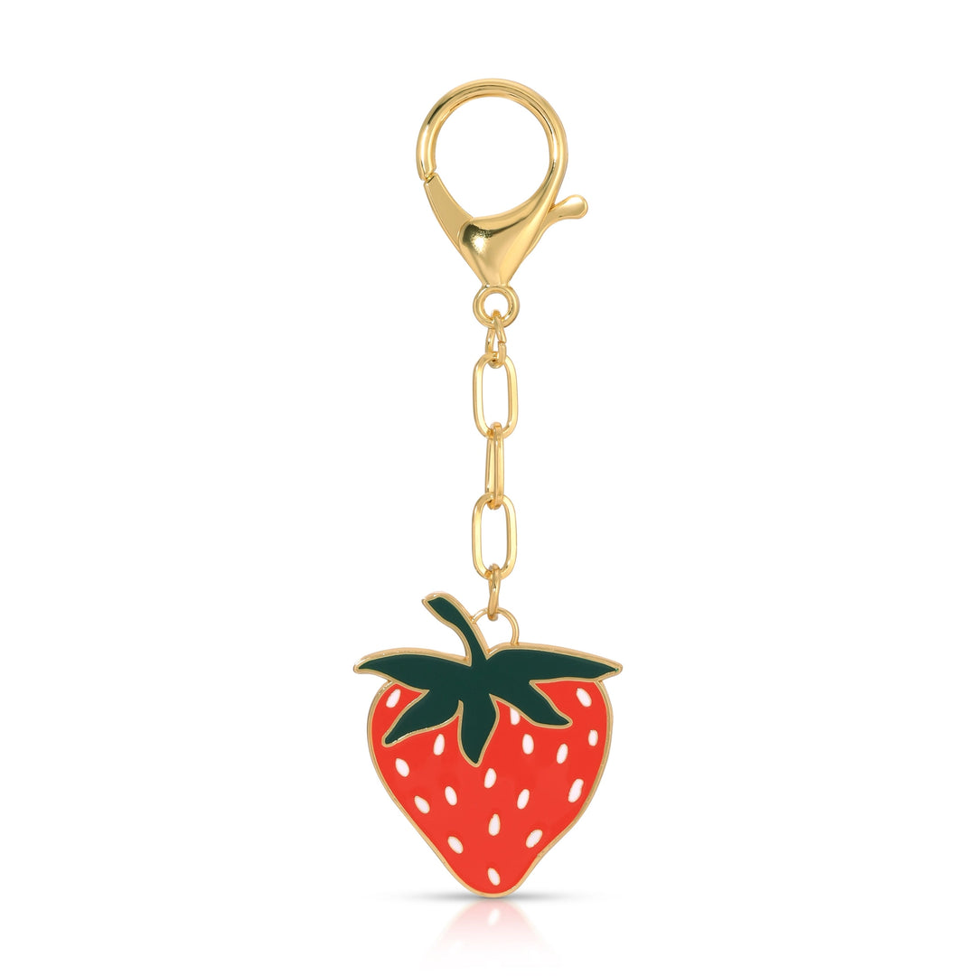 Strawberry Enamel Bag Charm