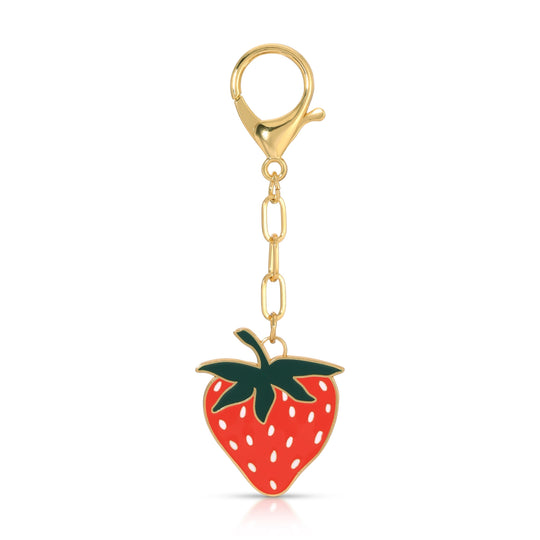 Strawberry Enamel Bag Charm