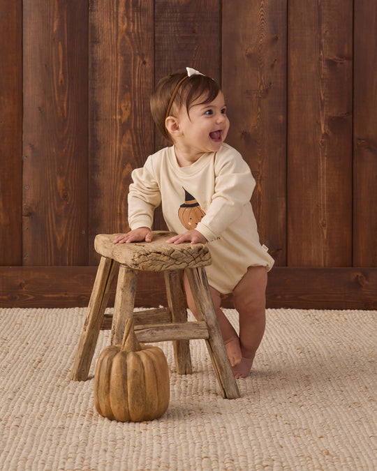 Quincy Mae - Lil' Pumpkin Crewneck Bubble Romper