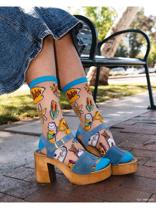 Gilmore Girls Stars Hollow Shimmer Sheer Crew Socks