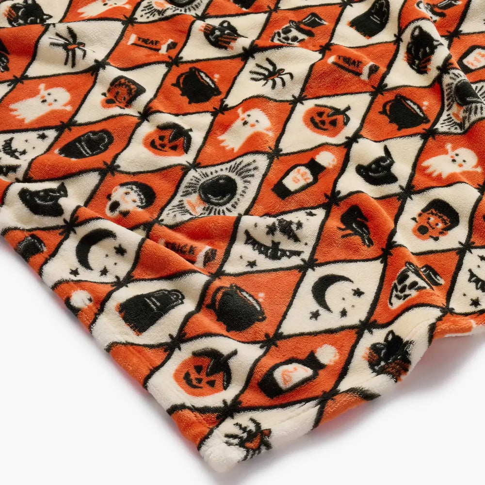 Halloween Argyle Fleece Blanket