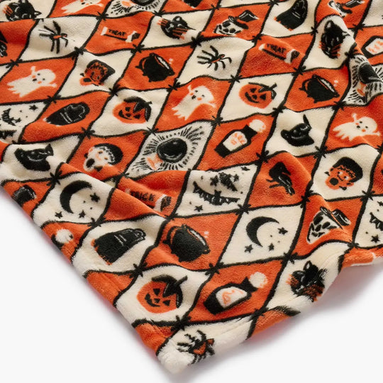Halloween Argyle Fleece Blanket