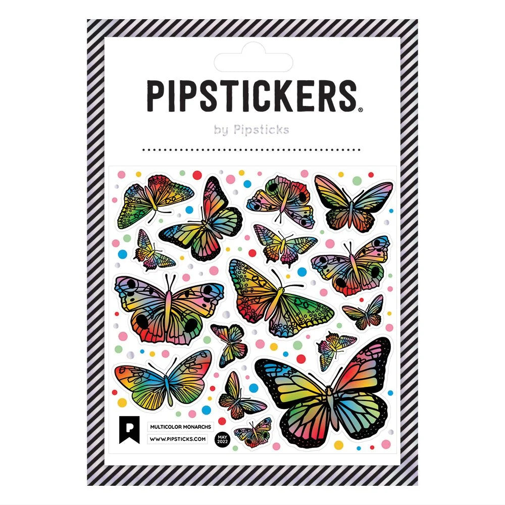 Multicolor Monarchs Rainbow Butterfly Sticker Sheet