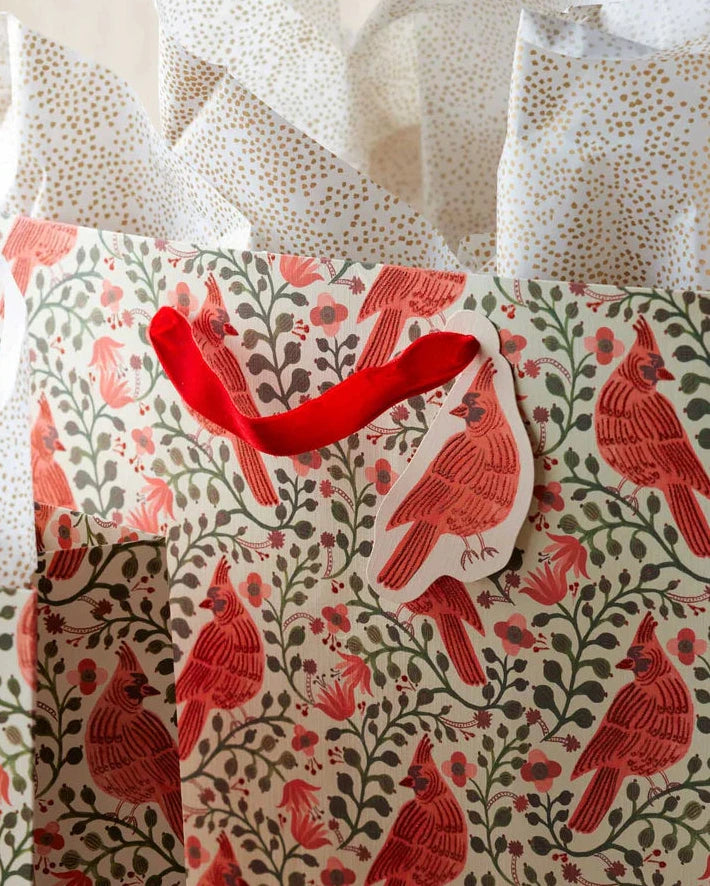 Holiday Cardinals Medium Gift Bag