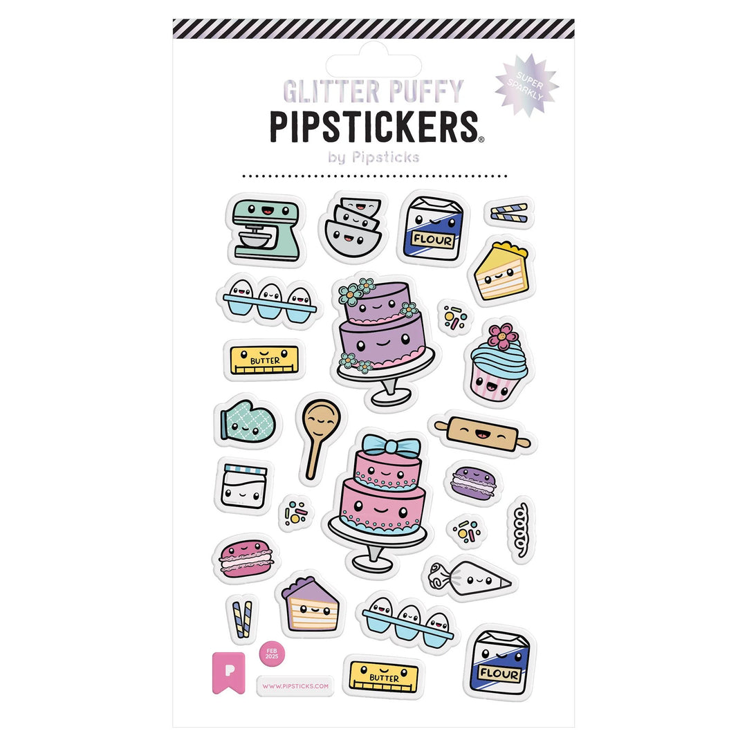 Easy As Cake Glitter Puffy Sticker Sheet