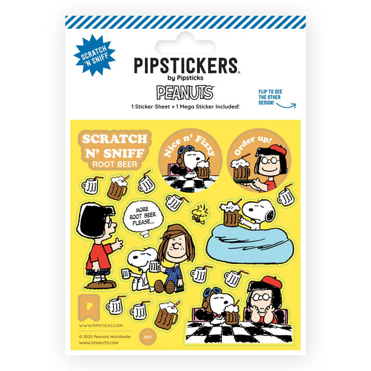 Peanuts Fizzy Root Beer Scratch 'n Sniff Sticker Sheet and Mega Sticker