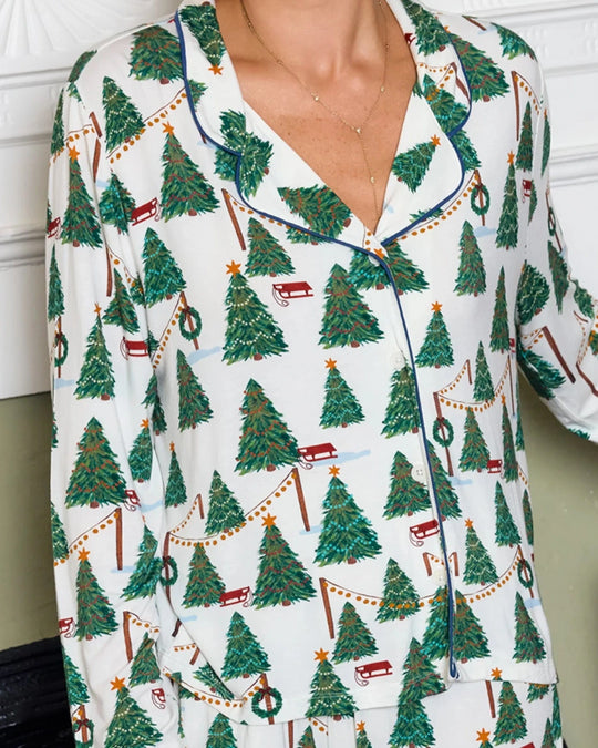 Pink Chicken - Women's Christmas Tree Farm Bamboo PJ Set