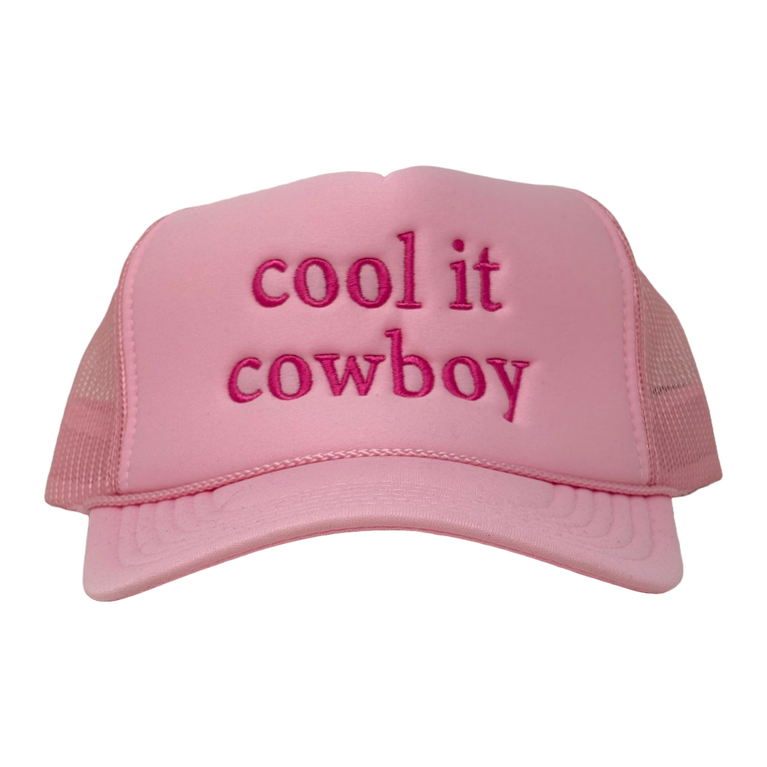 Cool It Cowboy Trucker Hat Pink