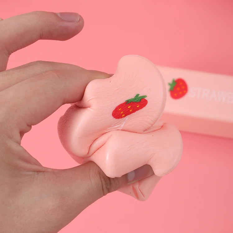 Pink Strawberry Squishy Butter Toy