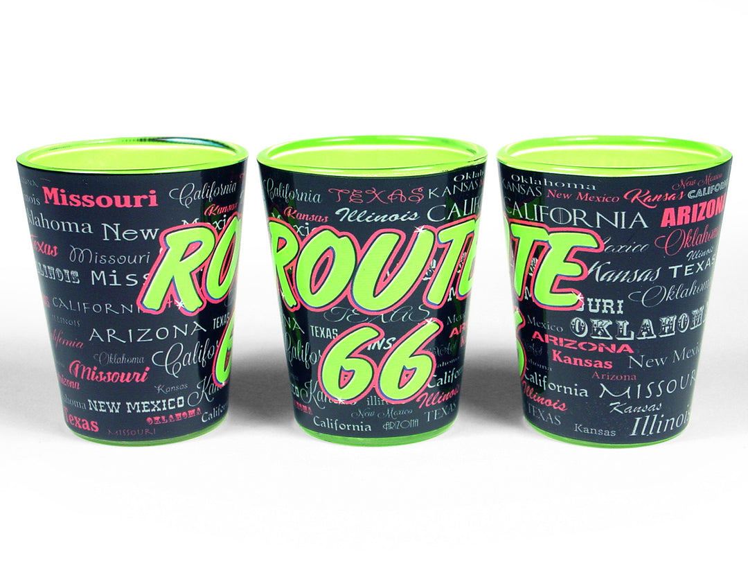 Route 66 Crazy Font In & Out Shot Glass