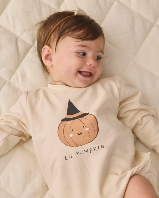 Quincy Mae - Lil' Pumpkin Crewneck Bubble Romper