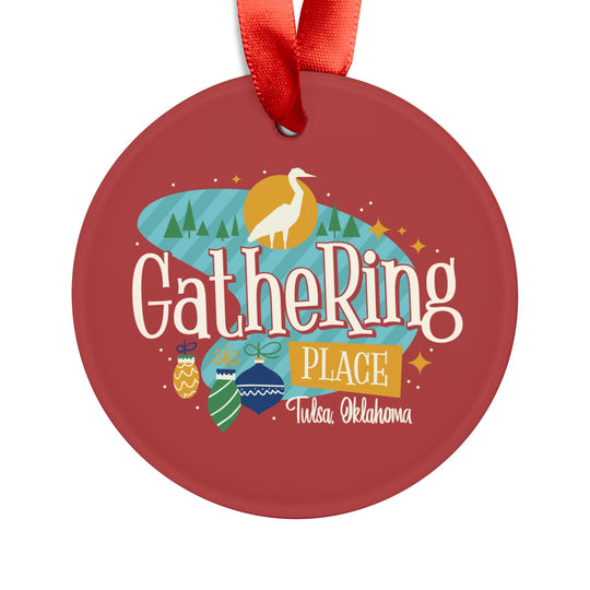 Gathering Place Ornament with Ribbon