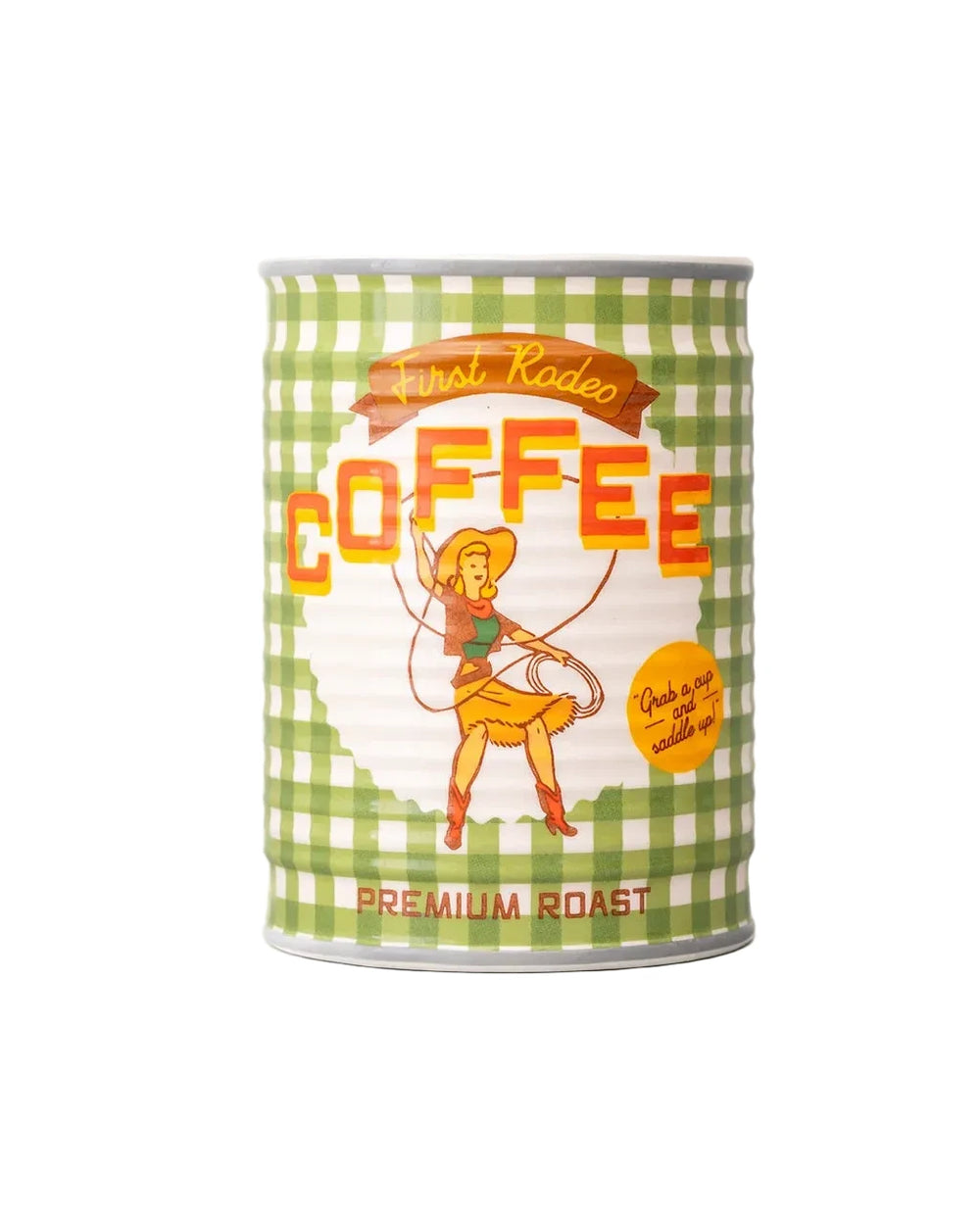 Cowgirl Coffee Can Ceramic Planter
