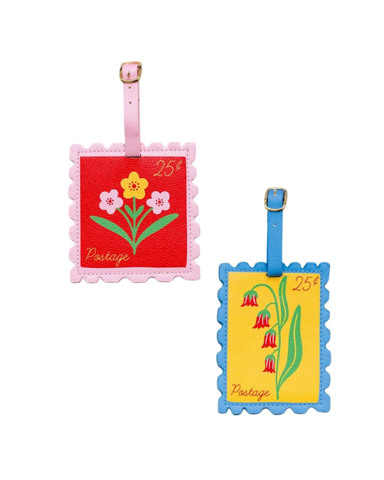Postage Stamps Luggage Tag Set