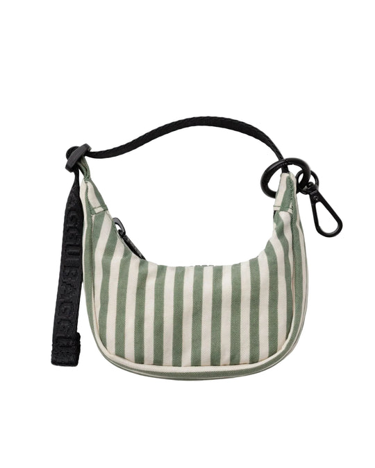 Baggu Crescent Bag Charm - Sage Stripe