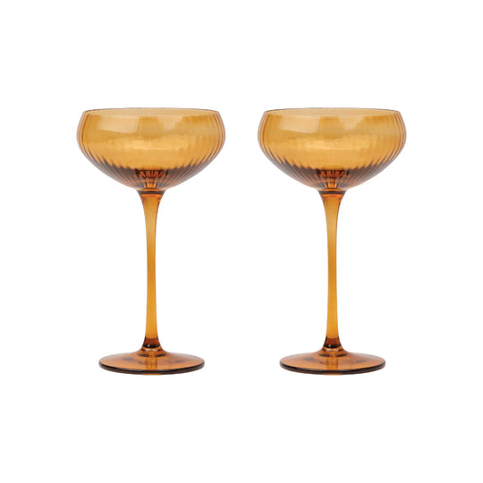 Lou Coupe Glass Set in Amber