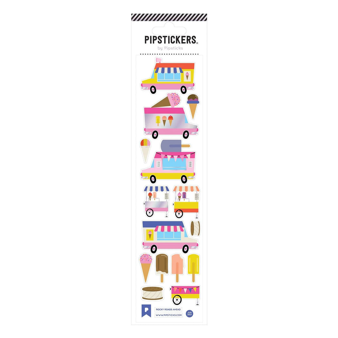 Rocky Roads Ahead Ice Cream Truck Sticker Sheet