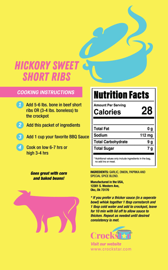 Hickory Sweet Short Ribs Crockpot Meal Mix