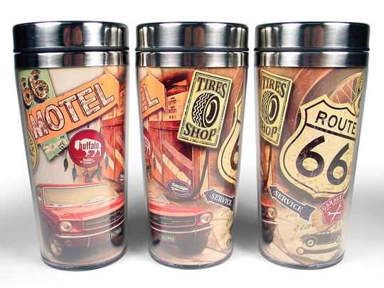 Route 66 Garage Collage Stainless Steel Travel Mug