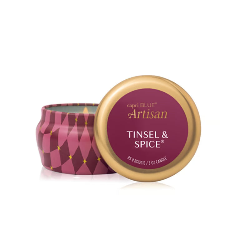 Capri Blue - Tinsel & Spice Artisan Winter Bazaar Mini Candle 3oz