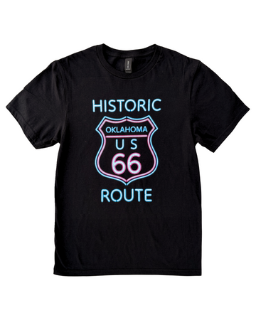 Oklahoma Historic Route 66 Neon Sign Tshirt