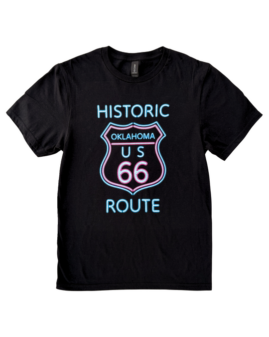 Oklahoma Historic Route 66 Neon Sign Tshirt