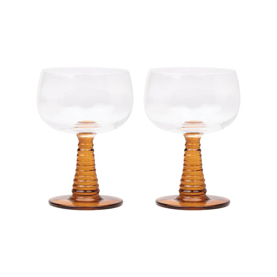 Romy Wine Glass Set in Amber