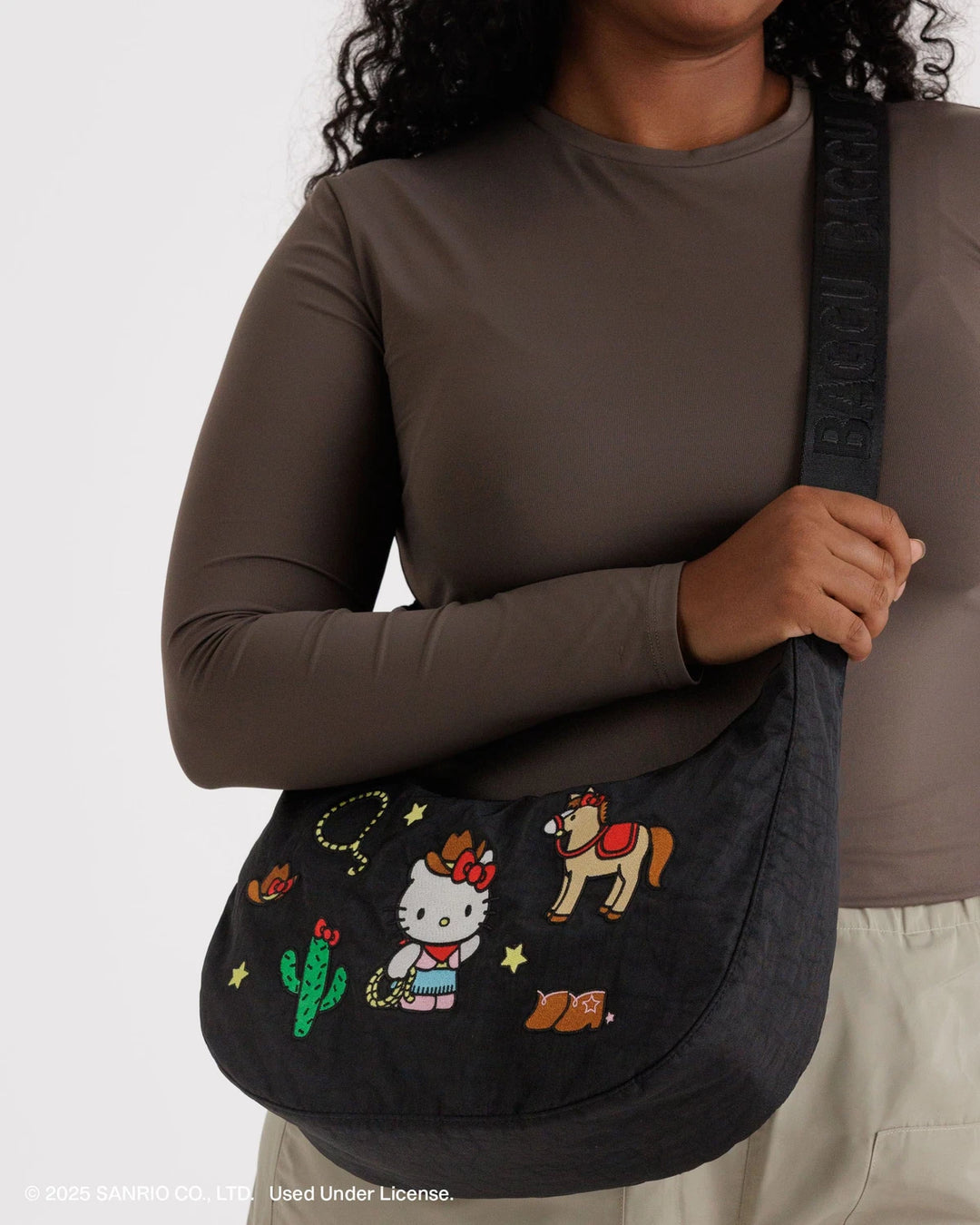 Baggu Medium Nylon Crescent Bag - Hello Kitty Western