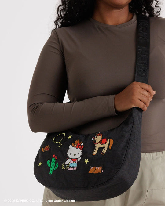 Baggu Medium Nylon Crescent Bag - Hello Kitty Western