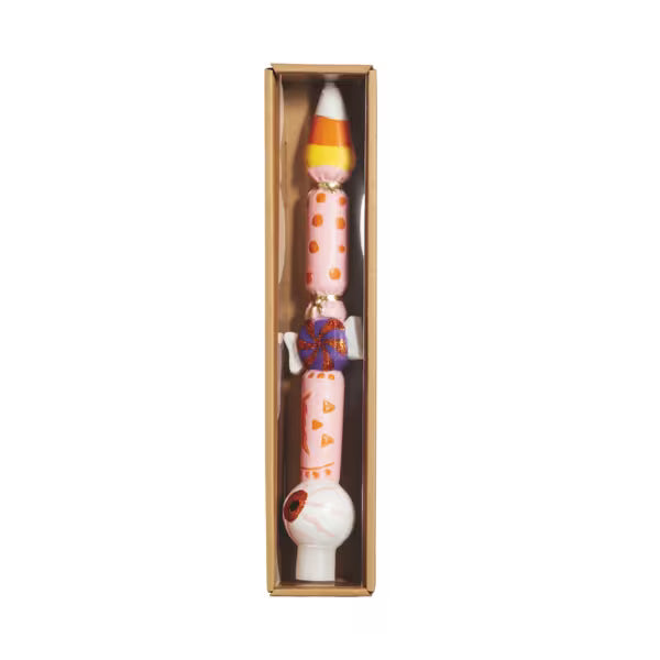 Glitter Halloween Taper Candle - Candy