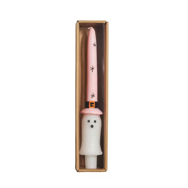 Glitter Halloween Taper Candle - Ghost