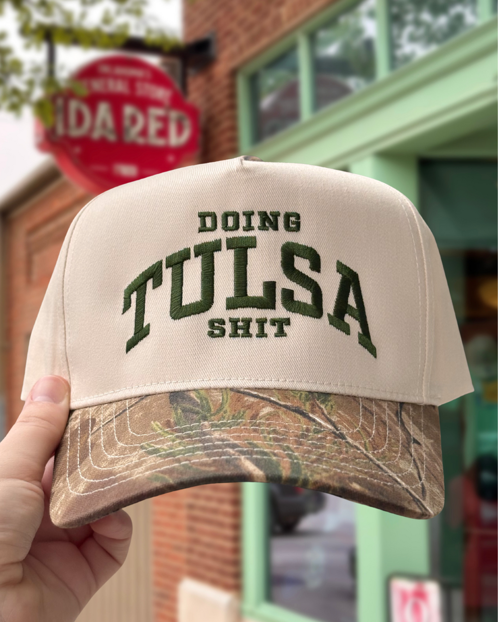 Doing Tulsa Shit Hat Camo/Green