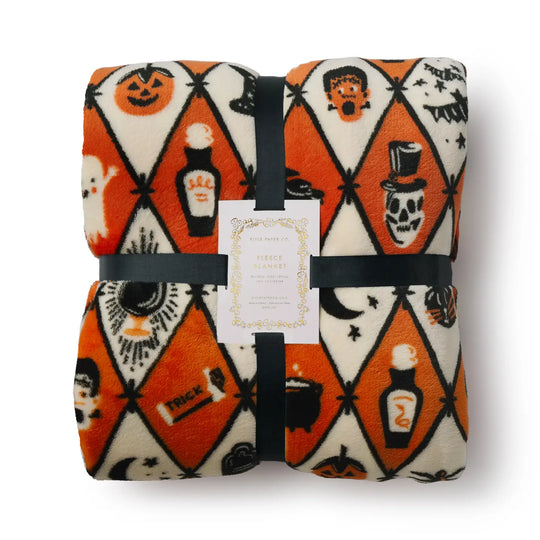 Halloween Argyle Fleece Blanket
