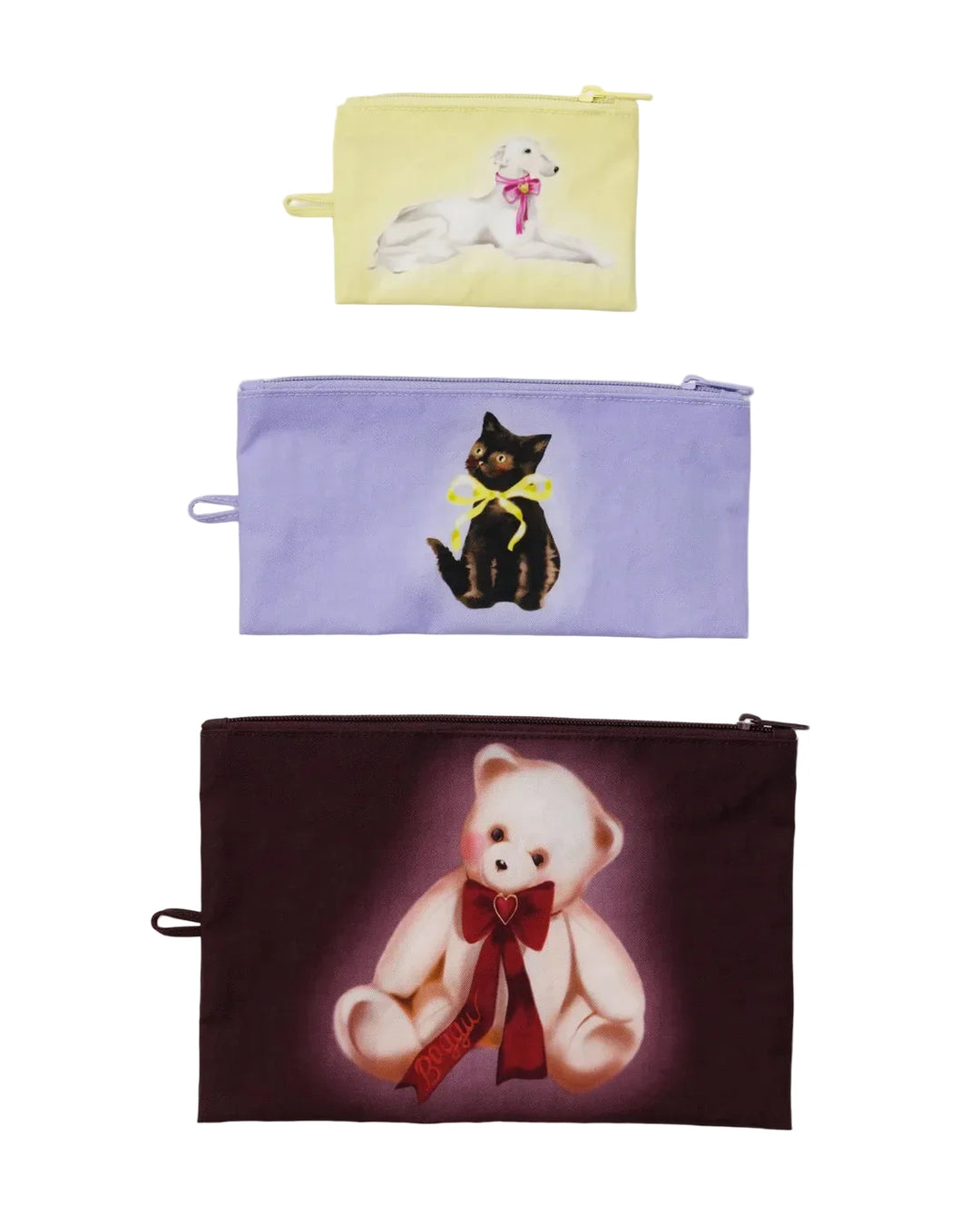 Baggu 3-Piece Flat Pouch Set - Fancy Animals