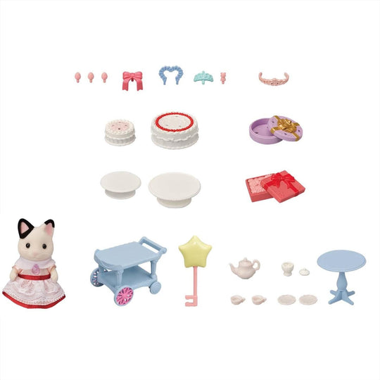 Calico Critters - Tuxedo Cat Girl Party Time Playset