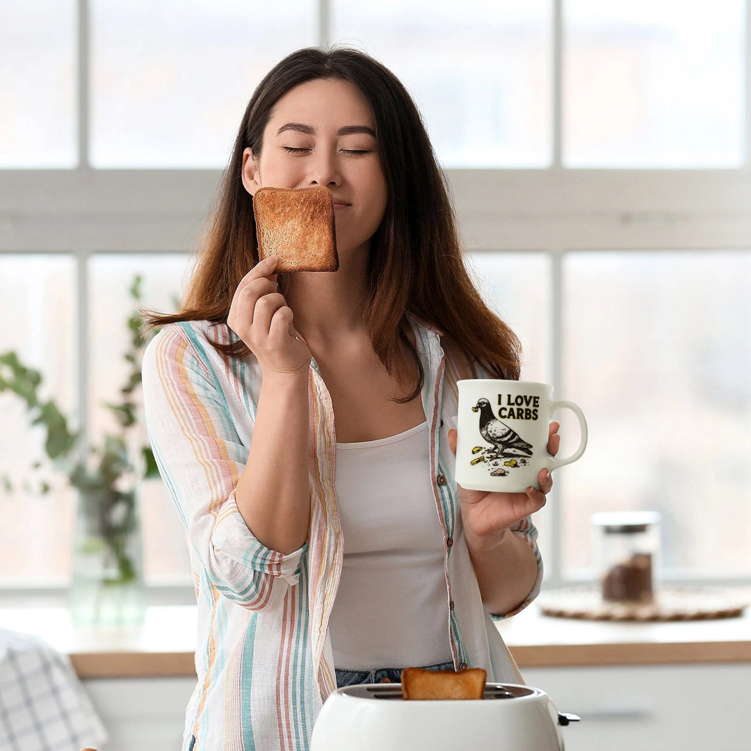 I Love Carbs Pigeon Mug