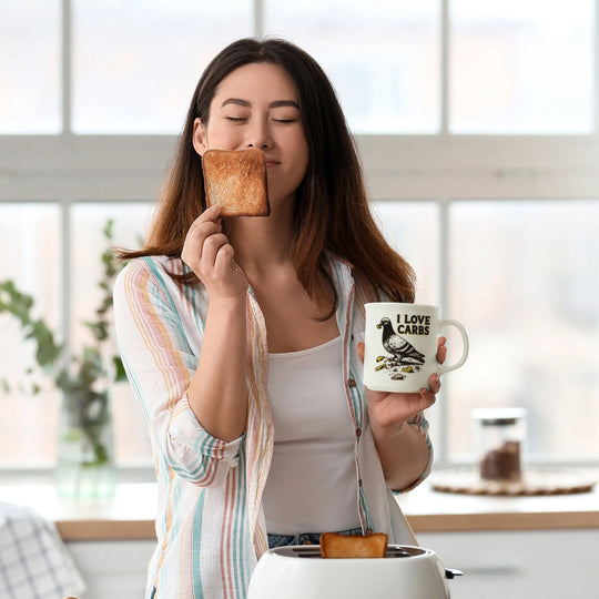 I Love Carbs Pigeon Mug