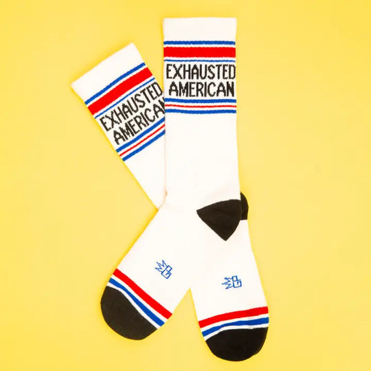 Exhausted American Gym Crew Socks