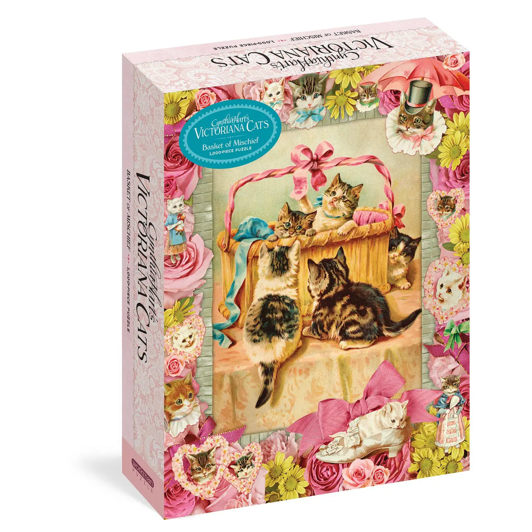 Victoriana Cats Basket of Mischief 1000 Piece Puzzle
